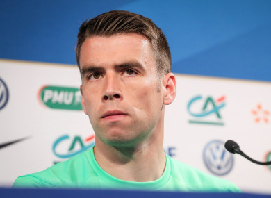 Ireland's skipper fielding questions today.