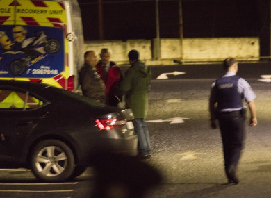 Gardai at the scene in Cherrywood Business Park on Sunday.