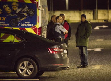 Gardaí at the scene on Sunday.