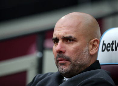 Manchester City manager Pep Guardiola.