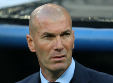 Real Madrid head coach Zinedine Zidane