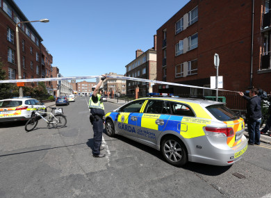 Gardaí at the scene of the shooting of Gareth Hutch in 2016.