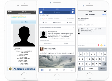 These alerts will appear on the newsfeeds of all 2.8 million Irish users.