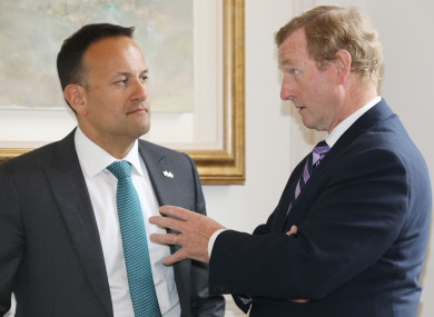 Former Taoiseach Enda Kenny with Taoiseach Leo Varadkar at the European of the Year Award.