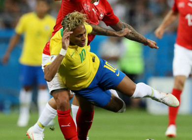 Neymar was heavily marked during Brazil's opening game on Sunday.