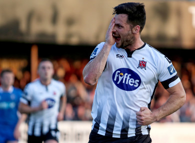 Pat Hoban celebrates scoring against Limerick on Friday night.