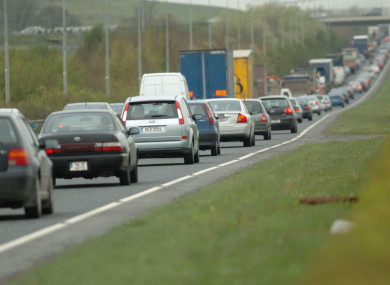 Traffic delays on the southbound lane of the M50 approaching the N3 junction.
