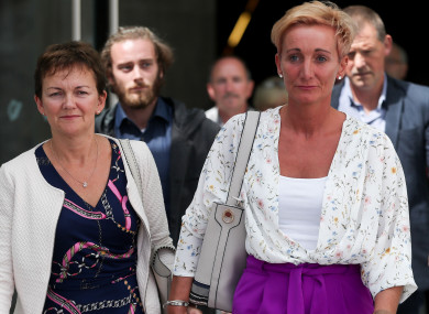 Sister and victims Deirdre Fahy and Stephanie Hickey outside court.