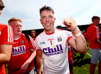 Anthony Nash celebrating Cork's Munster final triumph yesterday.