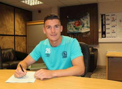 Lenihan signing his new contract.