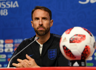Southgate speaking at England's pre-match press conference yesterday.