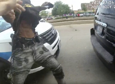 Screengrab from the body cam video footage released by police of the incident.
