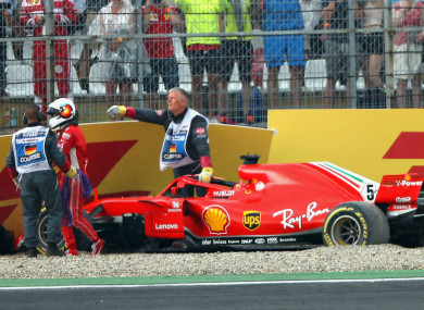 Sebastian Vettel crashes at Hockenheim