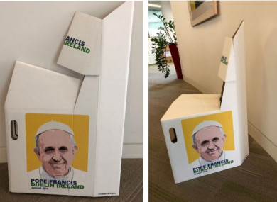 The commemorative Pope Francis chair, which is available for €18.95