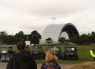 The stage where the Pope will take Mass in the Phoenix Park.