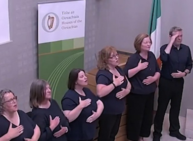 First performance of the ISL of the National Anthem last month