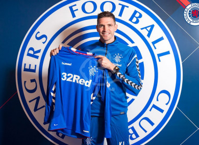 Lafferty with the Gers jersey.