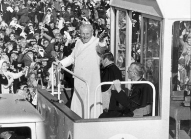 Pope John Paul II in the Phoenix Park in September 1979.