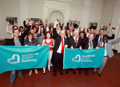The winning Galway bid celebrating its announcement in 2016