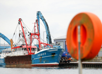 The Honeybourne 3, a Scottish scallop dredger, in dock at Shoreham, West Sussex, following clashes with French fishermen last month