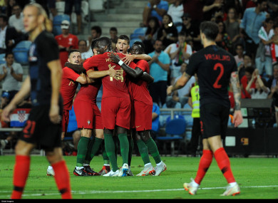 Pepe celebrates his goal.