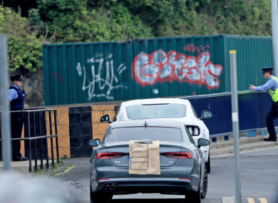 Gardaí at the scene of the shooting in June.