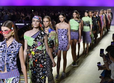 The Versace Fashion show during Milan Fashion Week.