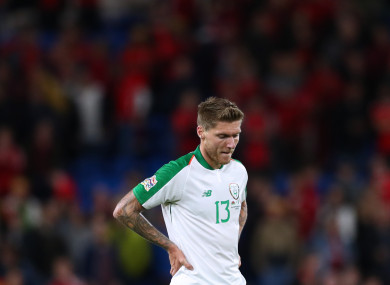Jeff Hendrick shows his disappointment in Cardiff.