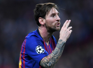 Barcelona captain Lionel Messi.