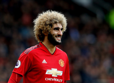 Marouane Fellaini in action for Man United.