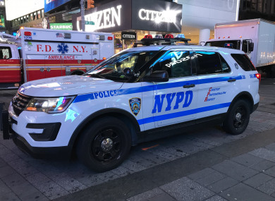 A New York Police Department vehicle on patrol in Midtown Manhattan