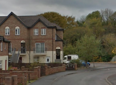 Larkspur Rise in Belfast where the deceased woman lived.