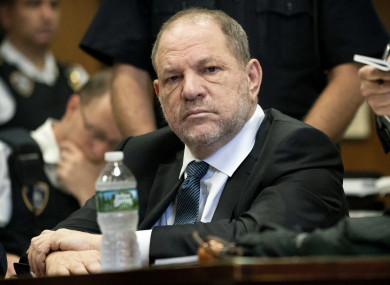 Harvey Weinstein attends a hearing in New York 11 Oct.