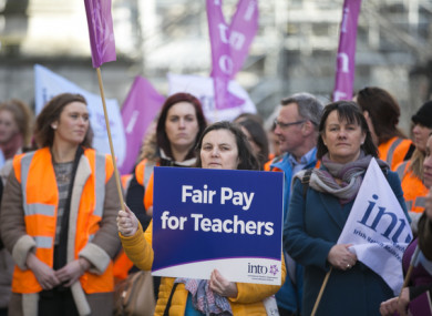 A protest over teachers pay earlier this year.