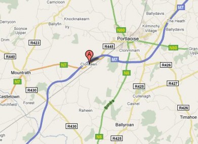 Clonkeen near Portlaoise, where yesterday's fatal accident occurred.