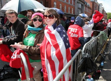 Crowds began gathering in Dublin city centre at 7am this morning for the chance to see Obama.