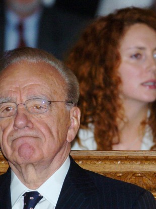 News Corporation chairman Rupert Murdoch and Rebekah Brooks, who resigned today.