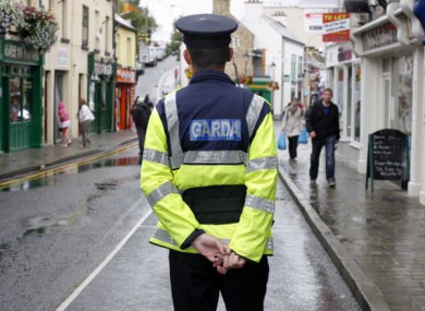 File photo: a garda patrols the streets of Cavan.