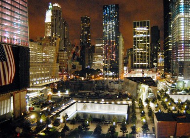 Ground Zero in the early hours of today, the tenth anniversary of the 9/11 attacks.