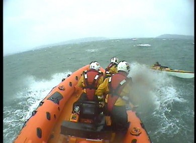 A video grab, courtesy of Crosshaven RNLI, of this afternoon's sea rescue.