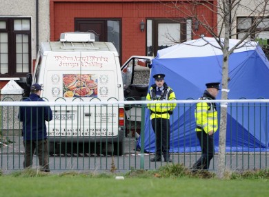 Gardai at the murder scene this morning