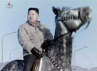 North Korea's new leader Kim Jong Un rides a horse