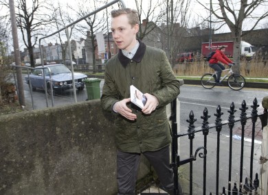 Independent candidate Dylan Haskins on the campaign trail last year.