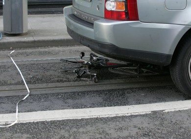 An accident involving an SUV and a cyclist has meant a temporary suspension to some Luas services.