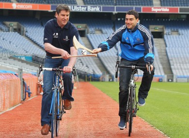 Anyone for Hurl-o? Former Offaly hurler and Dublin footballer Bernard Brogan at the Race the Rás launch