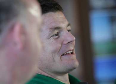 Brian O'Driscoll enjoys the Irish team announcement.