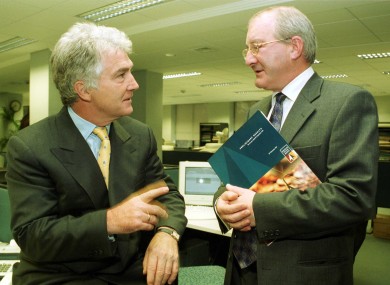 In happier times, reporting Anglo results in 1999 are Seán Fitzpatrick and Willie McAteer