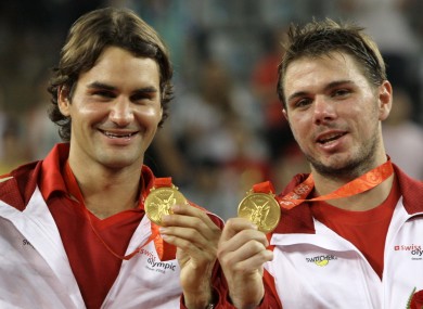 Rogere Federer and Stanislas Wawrinka won in the men's doubles Olympic Gold in 2008.