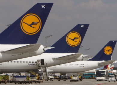 File photo of Lufthansa planes at Frankfurt airport.