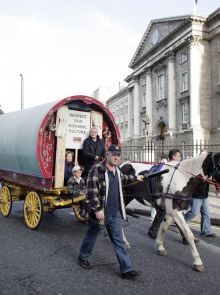 Travellers protest march to the Dail in 2009.
